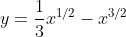 y=\frac{1}{3}x^{1/2}-x^{3/2}