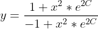 y=\frac{1+x^2*e^{2C}}{-1+x^2*e^{2C}}