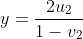 y=\frac{2u_2}{1-v_2}