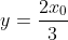 y=\frac{2x_0}{3}