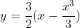 y=\frac{3}{2}(x-\frac{x^3}{3})