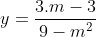 y=\frac{3.m-3}{9-m^2}