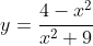 y=\frac{4-x^2}{x^2+9}