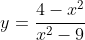 y=\frac{4-x^2}{x^2-9}