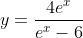 y=\frac{4e^x}{e^x-6}