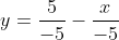 y=\frac{5}{-5}-\frac{x}{-5}