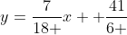 y=\frac{7}{18 }x +\frac{41}{6 }