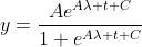 y=\frac{Ae^{A\lambda t+C}}{1+e^{A\lambda t+C}}