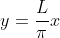 y=\frac{L}{\pi}x