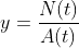 y=\frac{N(t)}{A(t)}