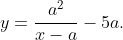 y=\frac{a^{2}}{x-a}-5a.