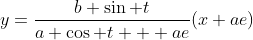 y=\frac{b \sin t}{a \cos t + ae}(x+ae)