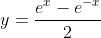 y=\frac{e^x-e^{-x}}{2}