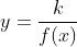 y=\frac{k}{f(x)}