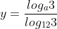 y=\frac{log_a3}{log_{12}3}