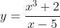 y=\frac{x^3+2}{x-5}
