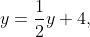 y=\frac12y+4,