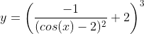 y=\left(\frac{-1}{(cos(x)-2)^{2}}+2\right)^{3}