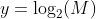 y=\log_2(M)