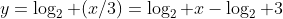 y=\log_2 (x/3)=\log_2 x-\log_2 3