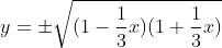y=\pm\sqrt{(1-\frac{1}{3}x)(1+\frac{1}{3}x)}