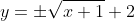 y=\pm\sqrt{x+1}+2