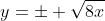 y=\pm \sqrt{8x}