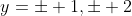 y=\pm 1,\pm 2