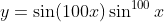 y=\sin(100x)\sin^{100}x