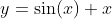 y=\sin(x)+x
