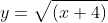 y=\sqrt{(x+4)}