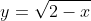 y=\sqrt{2-x}