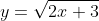 y=\sqrt{2x+3}