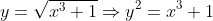 y=\sqrt{x^3+1}\Rightarrow{y^2=x^3+1}