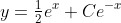 y=\tfrac{1}{2}e^x+Ce^{-x}