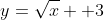 y={\sqrt{x} +3}