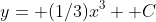 y= (1/3)x^3+ C