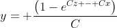 y= \dfrac{\left(1-e^{Cz - Cx}\right)}{C}