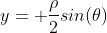y= \frac{\rho}{2}sin(\theta)