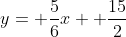 y= \frac{5}{6}x+ \frac{15}{2}