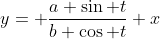 y= \frac{a \sin t}{b \cos t} x
