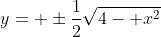 y= \pm\frac{1}{2}\sqrt{4- x^2}