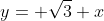 y= \sqrt{3} x