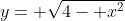 y= \sqrt{4- x^2}