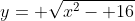 y= \sqrt{x^2- 16}