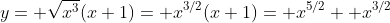 y= \sqrt{x^3}(x+1)= x^{3/2}(x+1)= x^{5/2}+ x^{3/2}