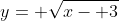 y= \sqrt{x- 3}