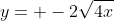 y= -2\sqrt{4x}
