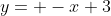 y= -x+3