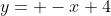 y= -x+4